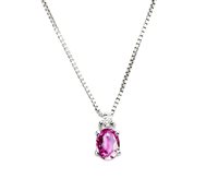 Necklace Lunatica Woman in Gold Zaffiro rosa 0.25 Ct CZR40 - CZR40